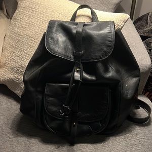 Madewell black leather backpack